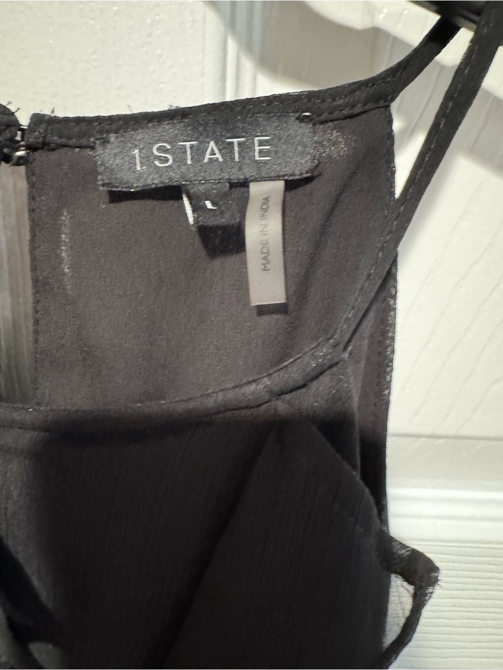 1. STATE Black Ruffle Halter Shell - Picture 2 of 4